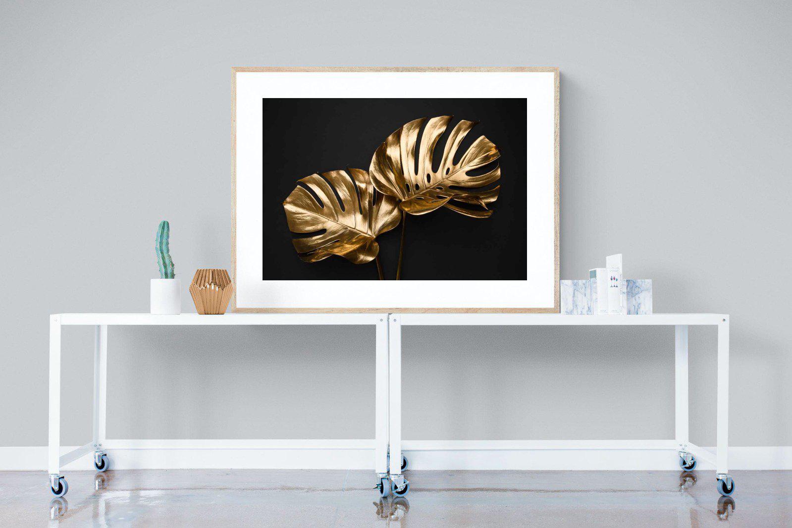 Gold Leaf-Wall_Art-120 x 90cm-Framed Print-Wood-Pixalot