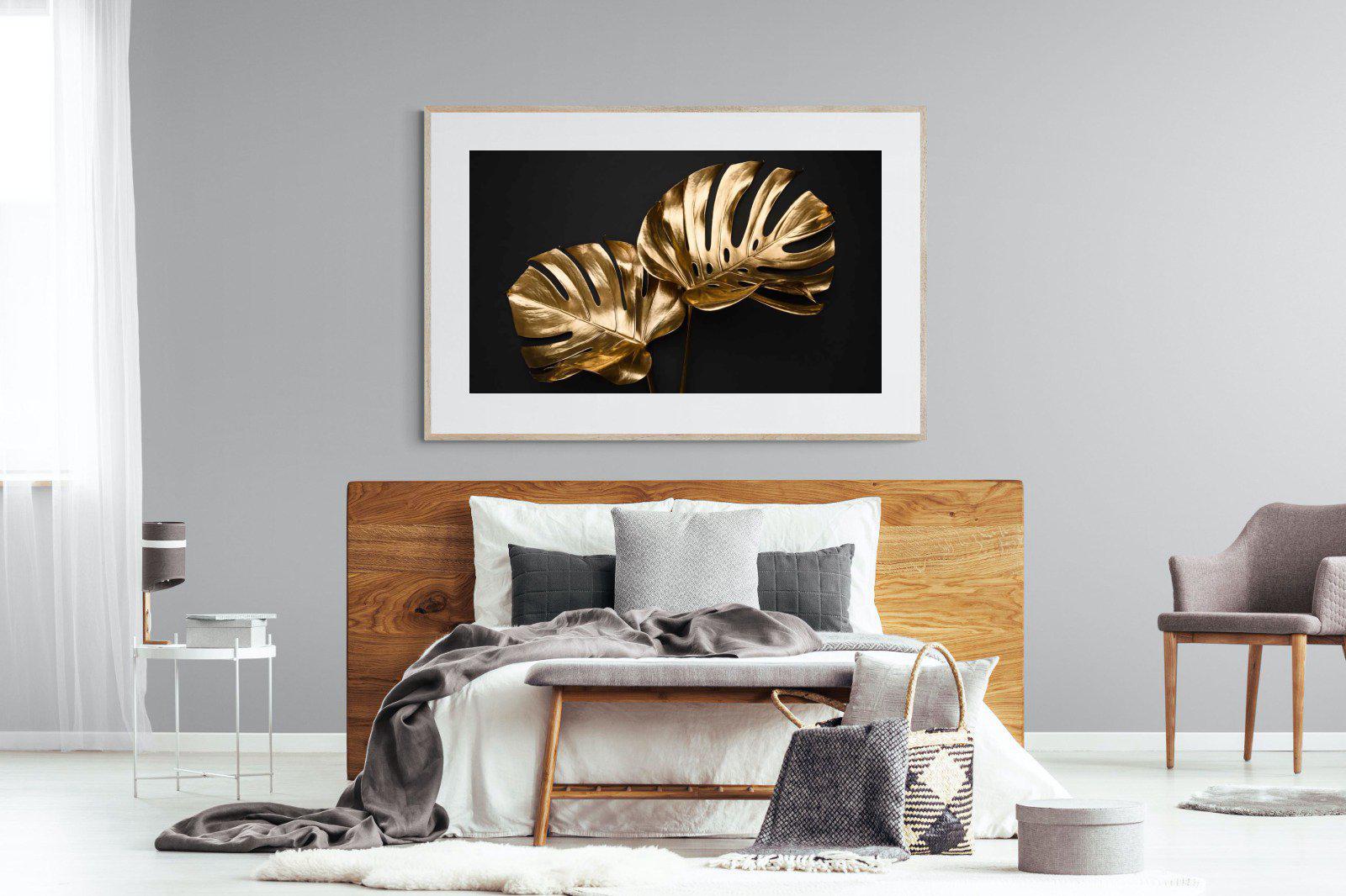 Gold Leaf-Wall_Art-150 x 100cm-Framed Print-Wood-Pixalot