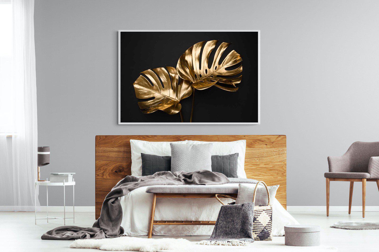 Gold Leaf-Wall_Art-150 x 100cm-Mounted Canvas-White-Pixalot