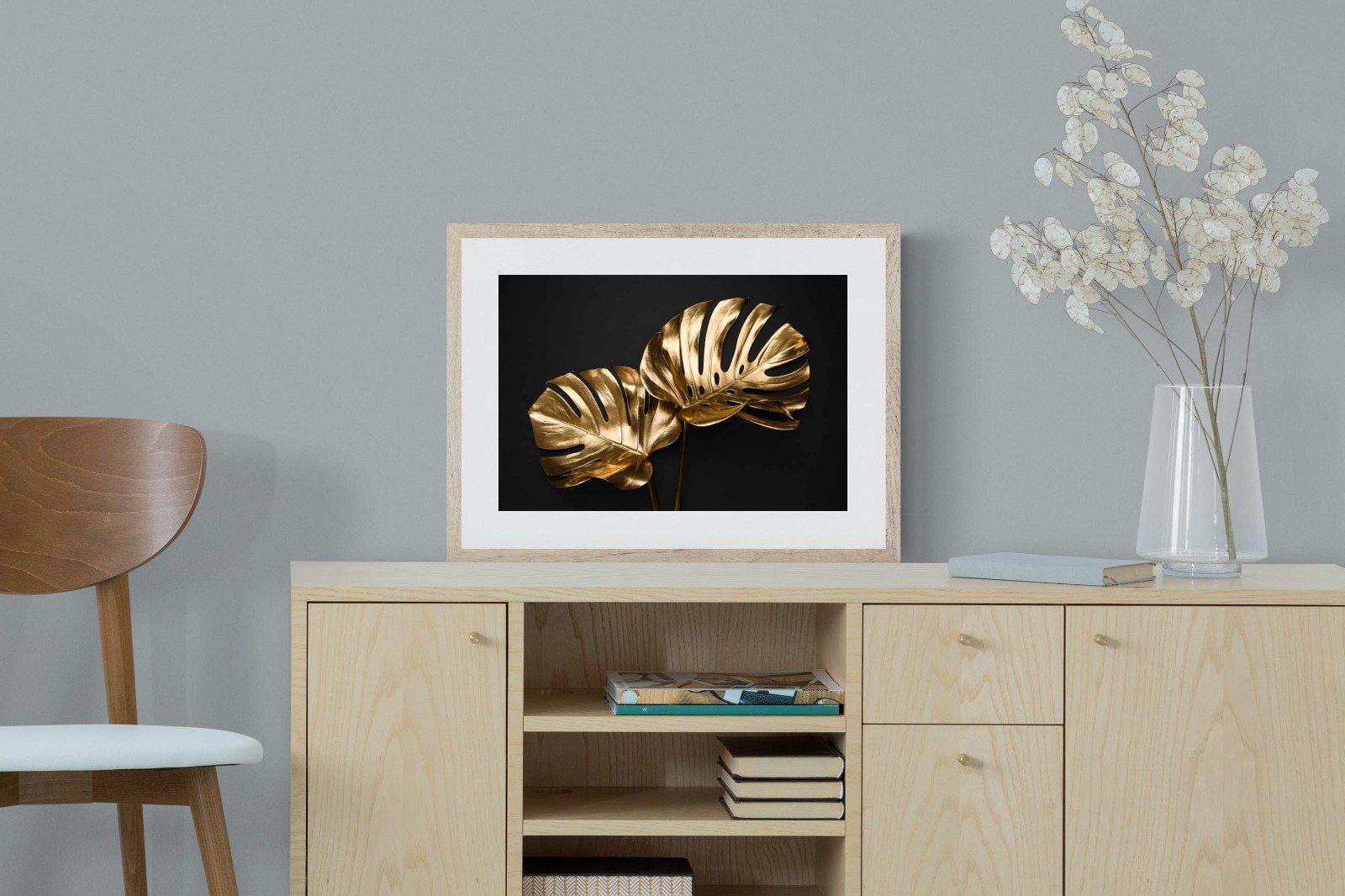 Gold Leaf-Wall_Art-60 x 45cm-Framed Print-Wood-Pixalot
