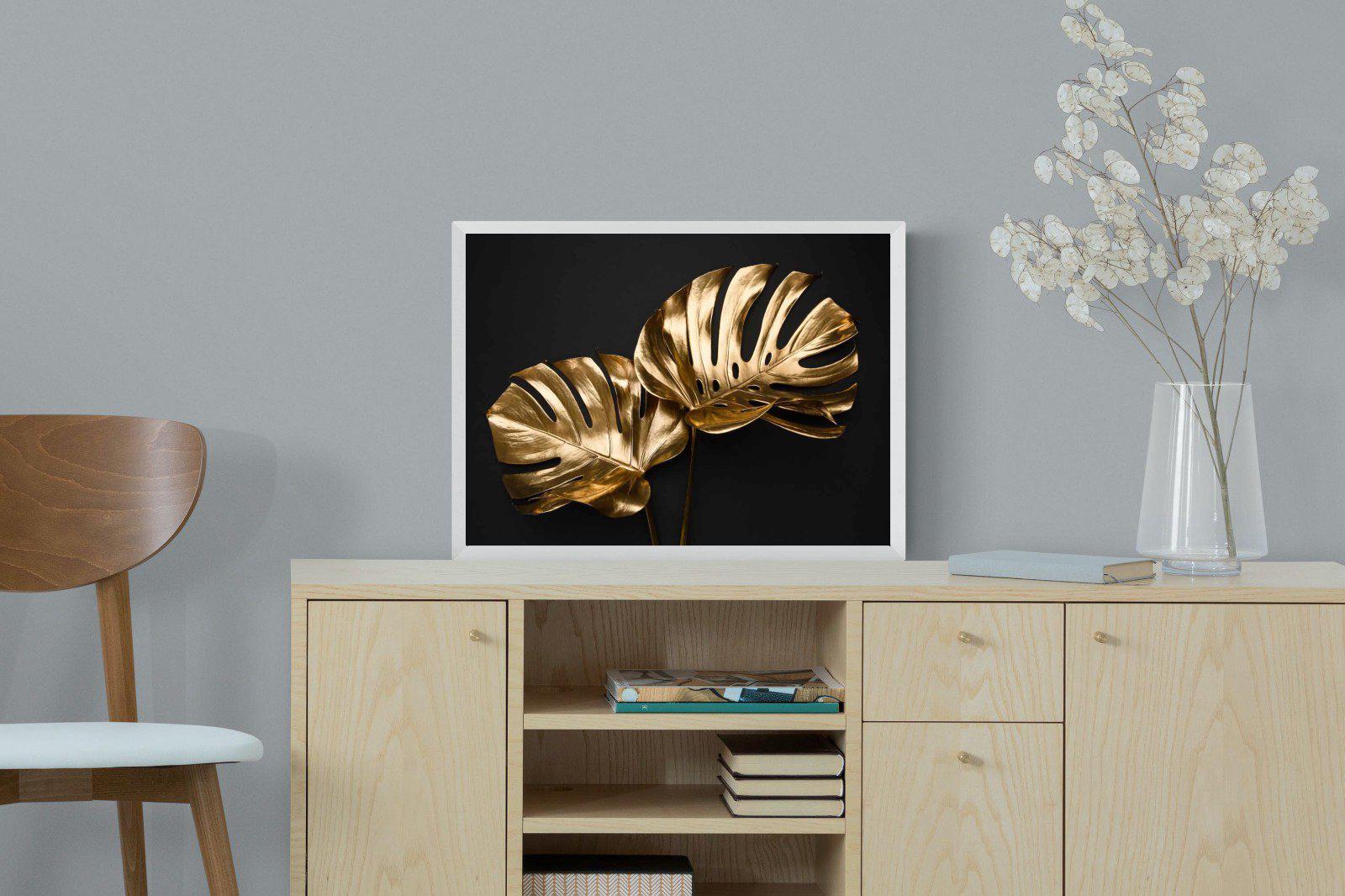 Gold Leaf-Wall_Art-60 x 45cm-Mounted Canvas-White-Pixalot
