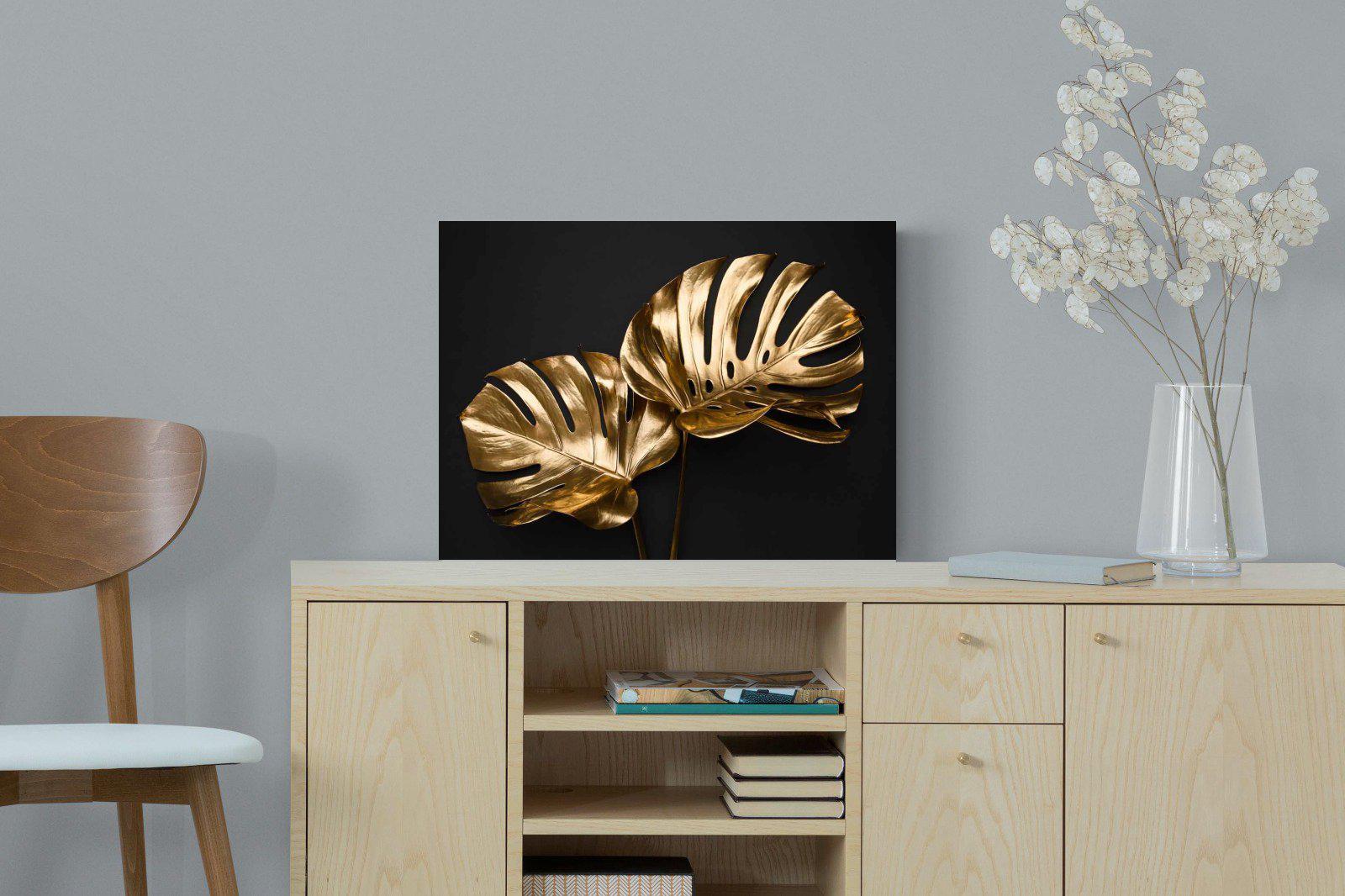 Gold Leaf-Wall_Art-60 x 45cm-Mounted Canvas-No Frame-Pixalot