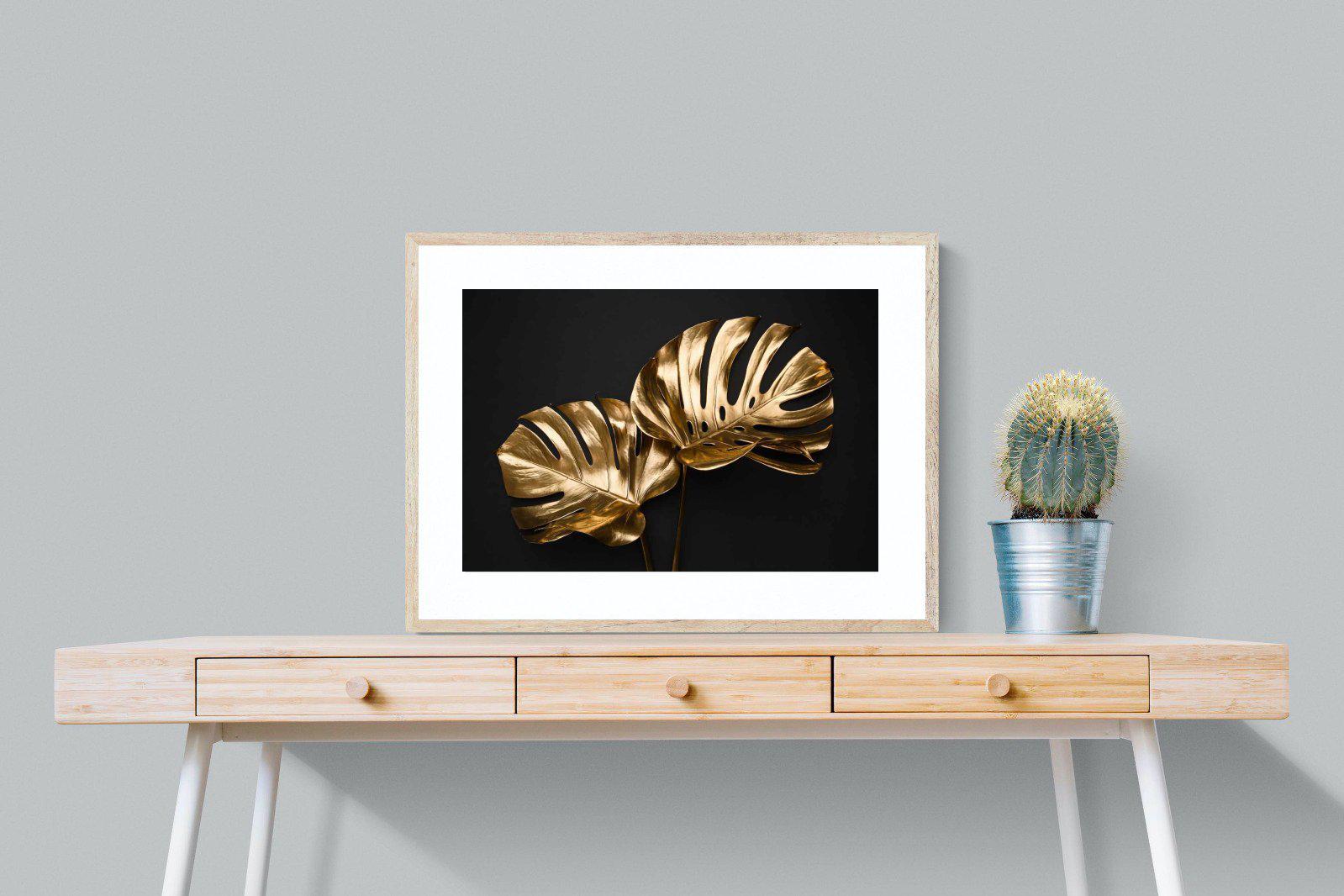Gold Leaf-Wall_Art-80 x 60cm-Framed Print-Wood-Pixalot