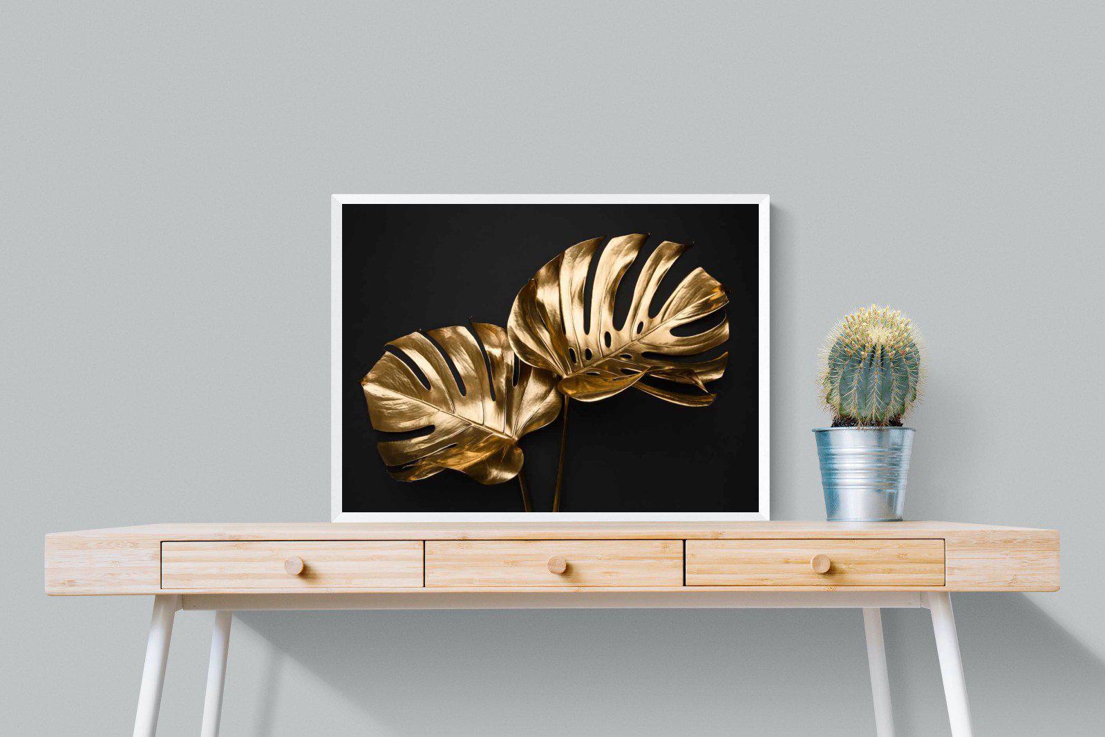 Gold Leaf-Wall_Art-80 x 60cm-Mounted Canvas-White-Pixalot