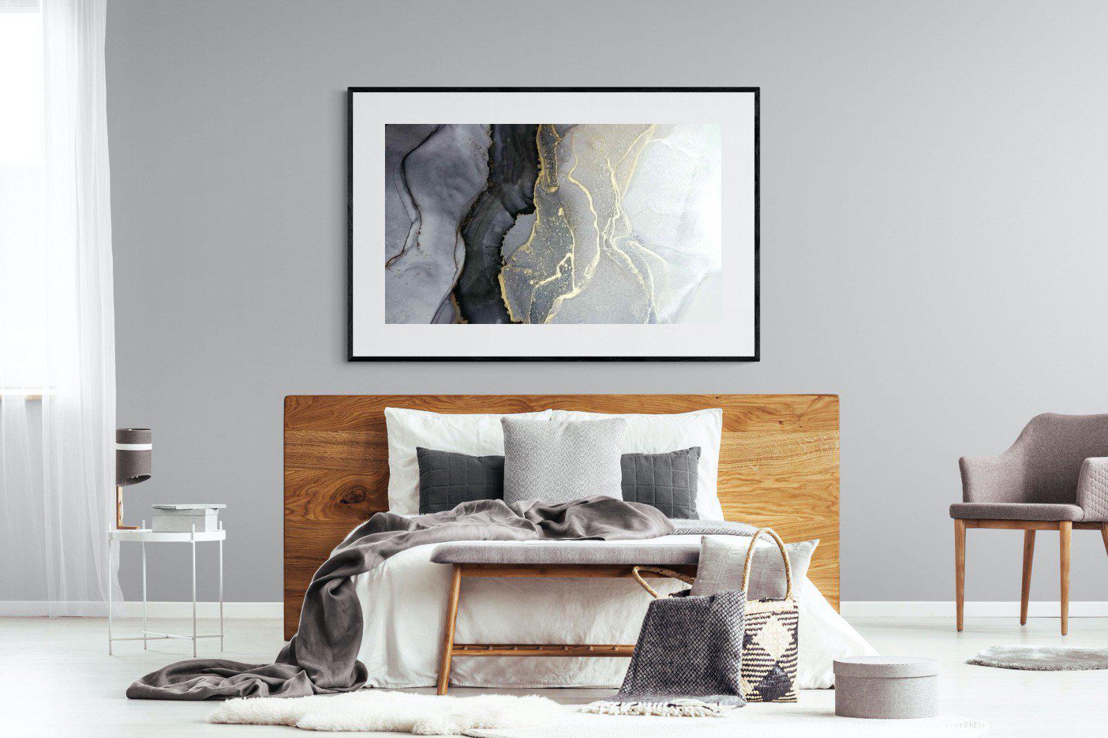 Gold Thread-Wall_Art-150 x 100cm-Framed Print-Black-Pixalot