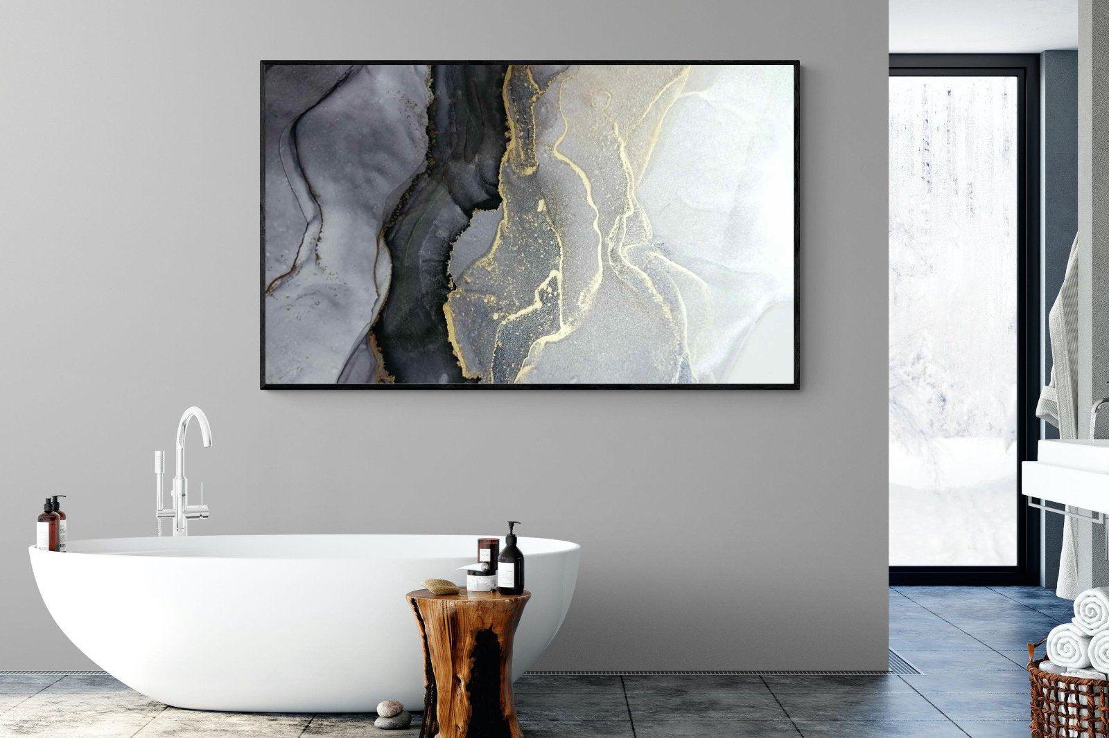 Gold Thread-Wall_Art-180 x 110cm-Mounted Canvas-Black-Pixalot