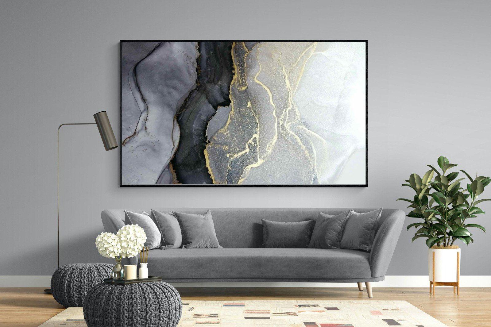 Gold Thread-Wall_Art-220 x 130cm-Mounted Canvas-Black-Pixalot