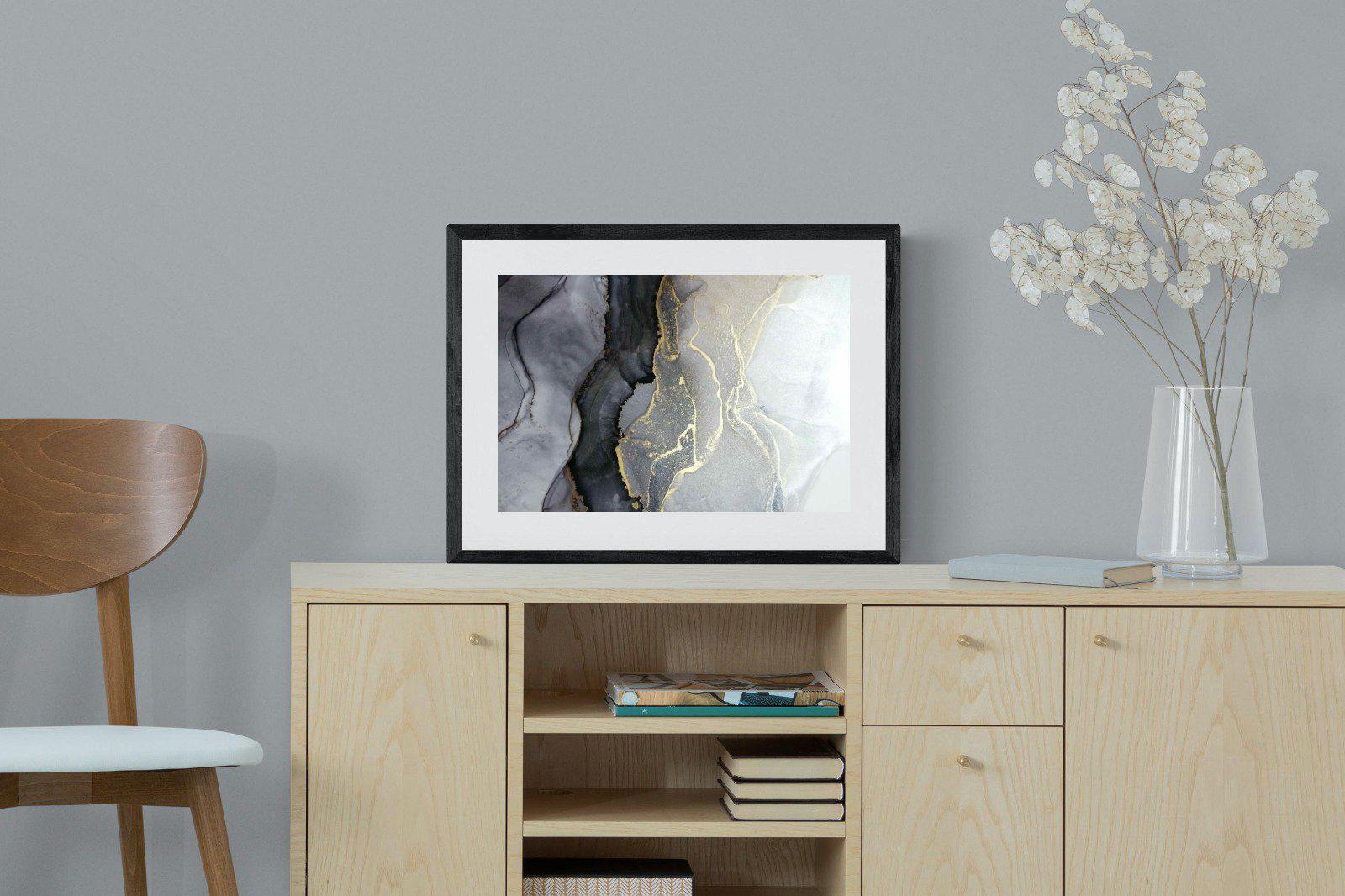 Gold Thread-Wall_Art-60 x 45cm-Framed Print-Black-Pixalot