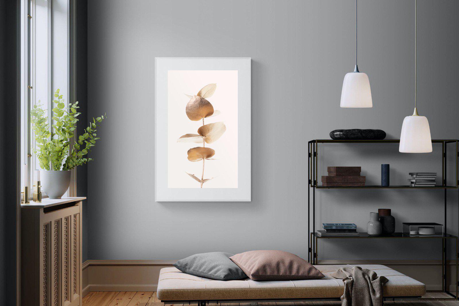Golden Eucalyptus-Wall_Art-100 x 150cm-Framed Print-White-Pixalot
