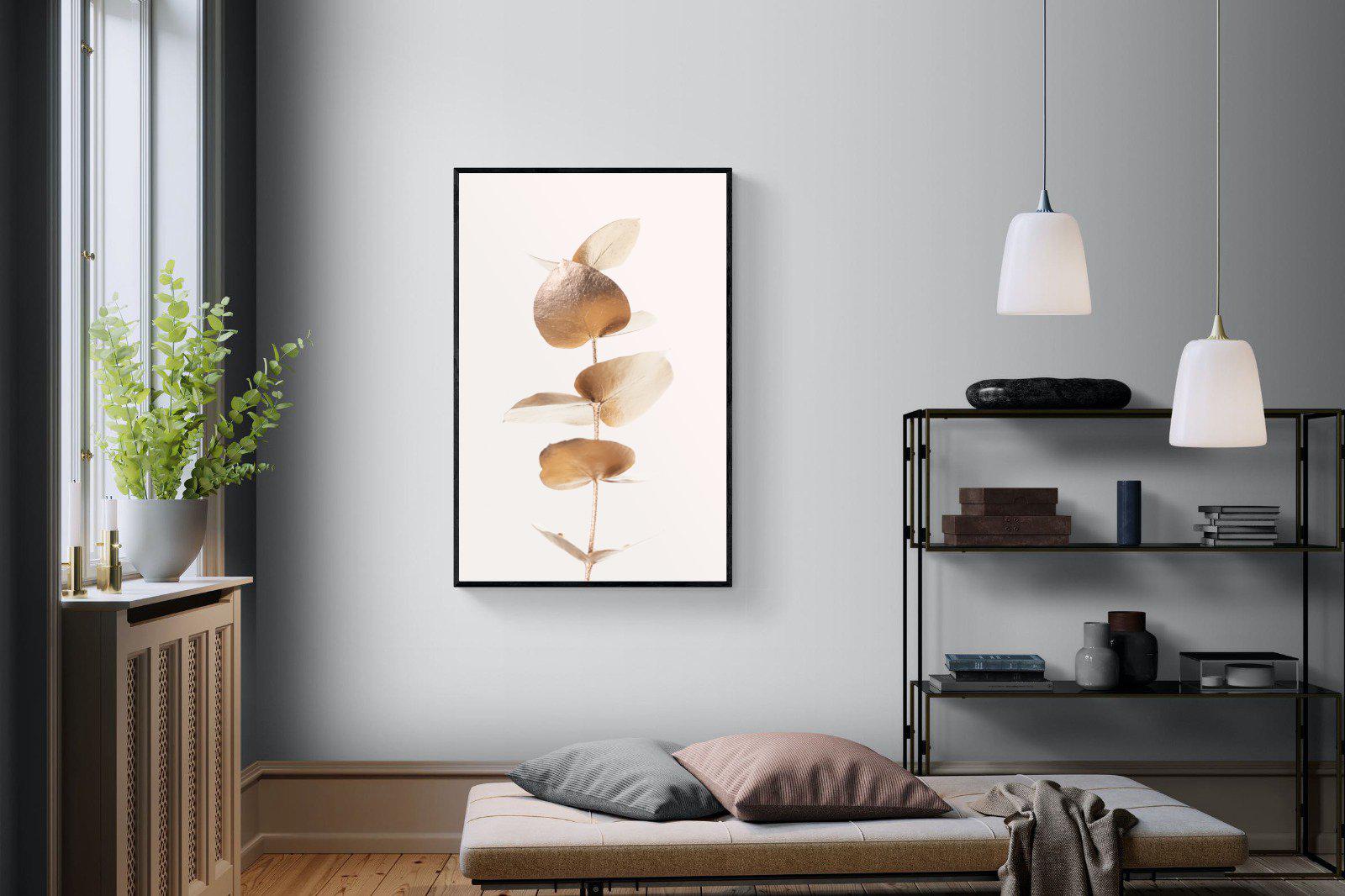 Golden Eucalyptus-Wall_Art-100 x 150cm-Mounted Canvas-Black-Pixalot