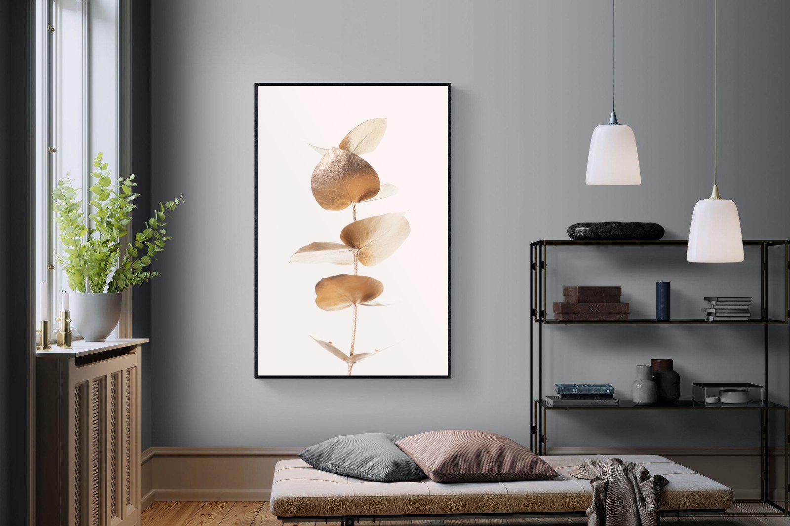 Golden Eucalyptus-Wall_Art-120 x 180cm-Mounted Canvas-Black-Pixalot