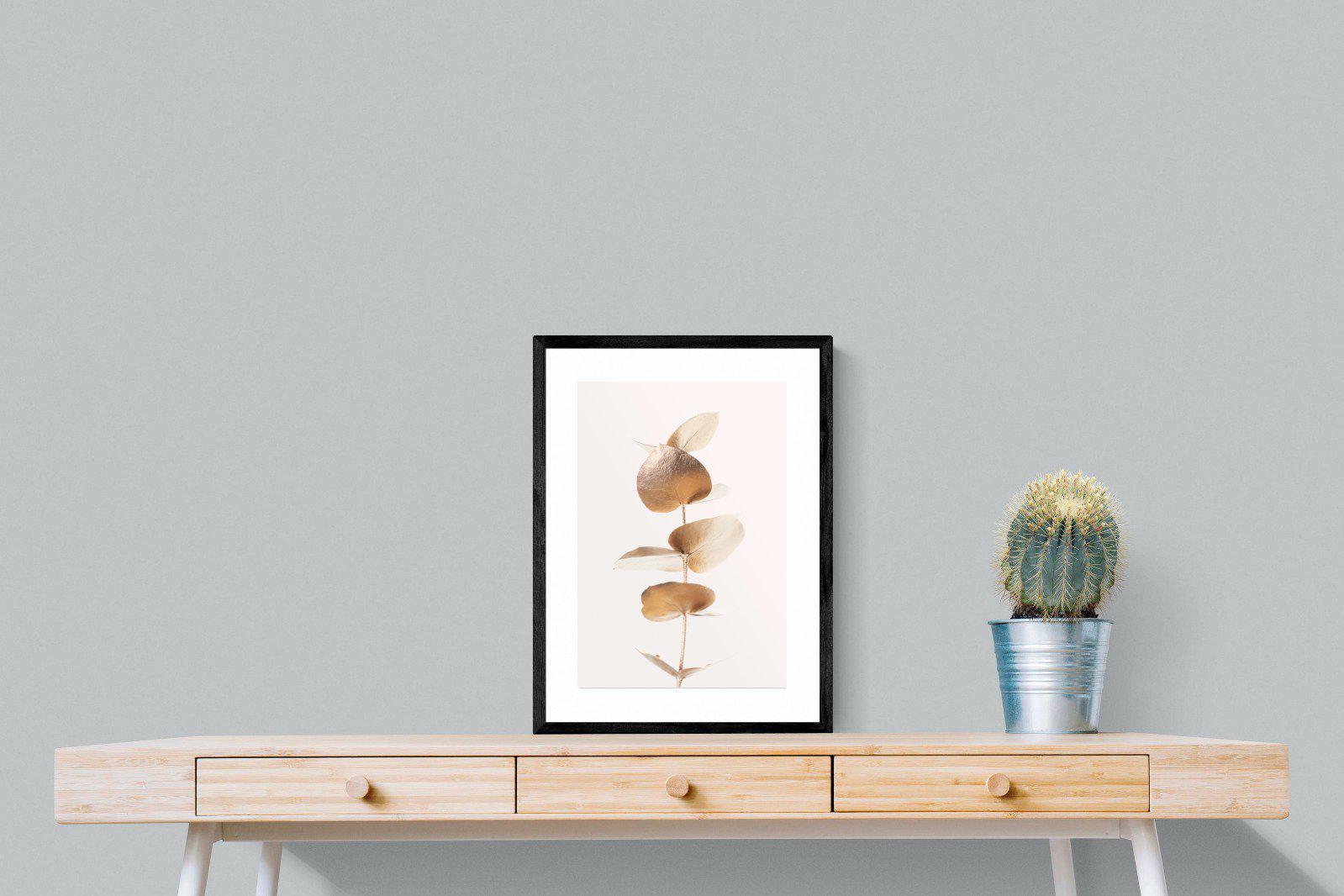 Golden Eucalyptus-Wall_Art-45 x 60cm-Framed Print-Black-Pixalot