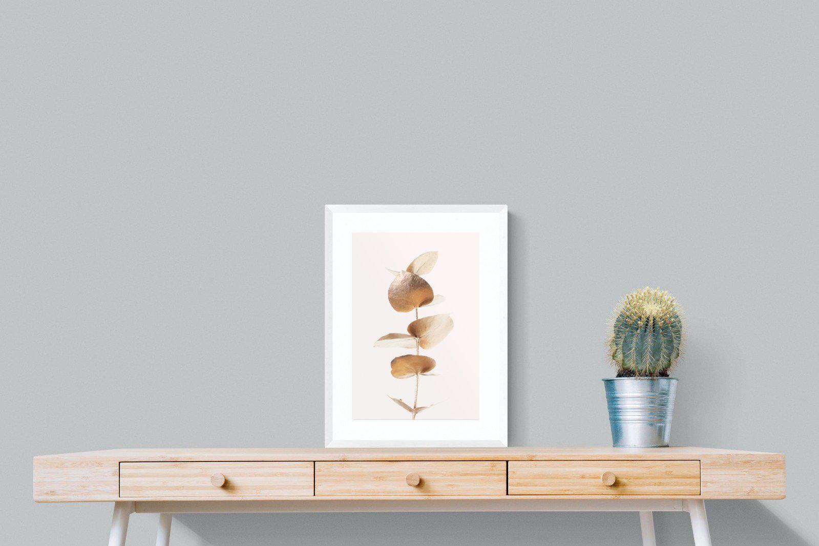 Golden Eucalyptus-Wall_Art-45 x 60cm-Framed Print-White-Pixalot