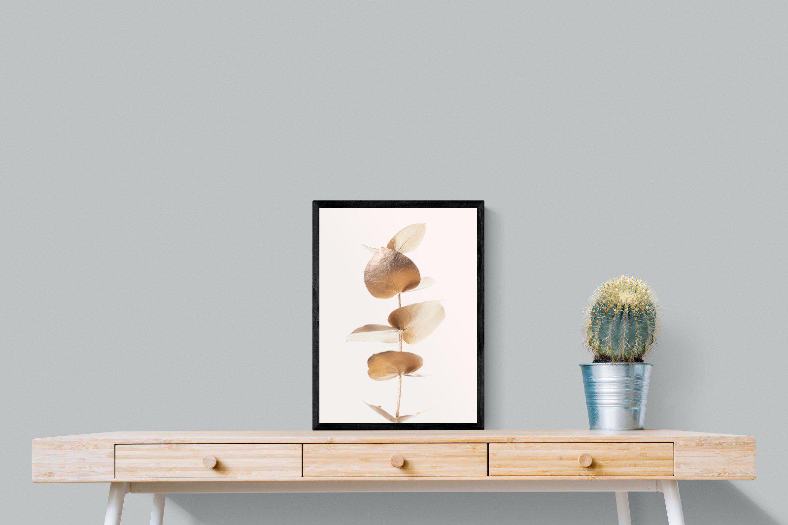 Golden Eucalyptus-Wall_Art-45 x 60cm-Mounted Canvas-Black-Pixalot
