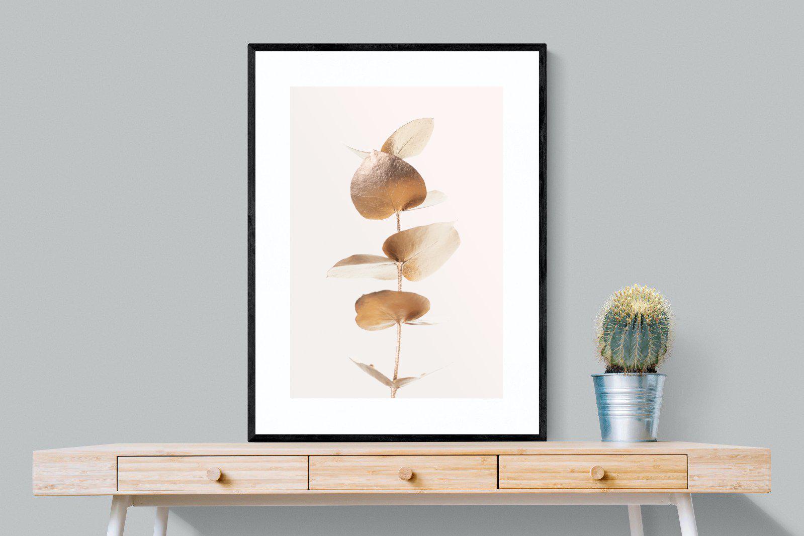 Golden Eucalyptus-Wall_Art-75 x 100cm-Framed Print-Black-Pixalot