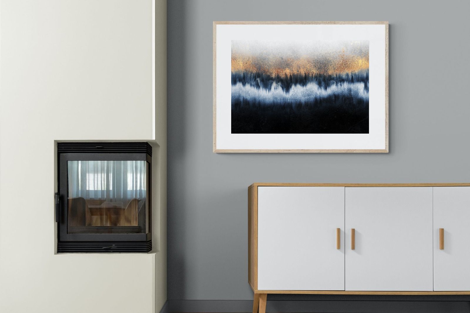 Golden Horizon-Wall_Art-100 x 75cm-Framed Print-Wood-Pixalot