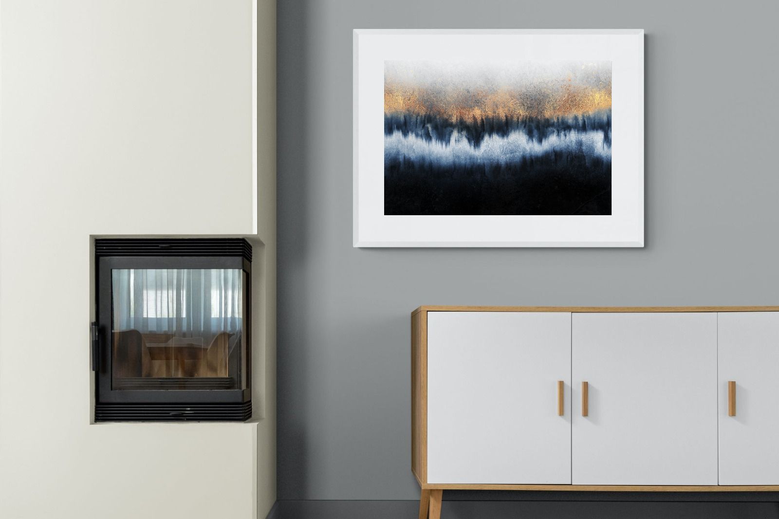 Golden Horizon-Wall_Art-100 x 75cm-Framed Print-White-Pixalot