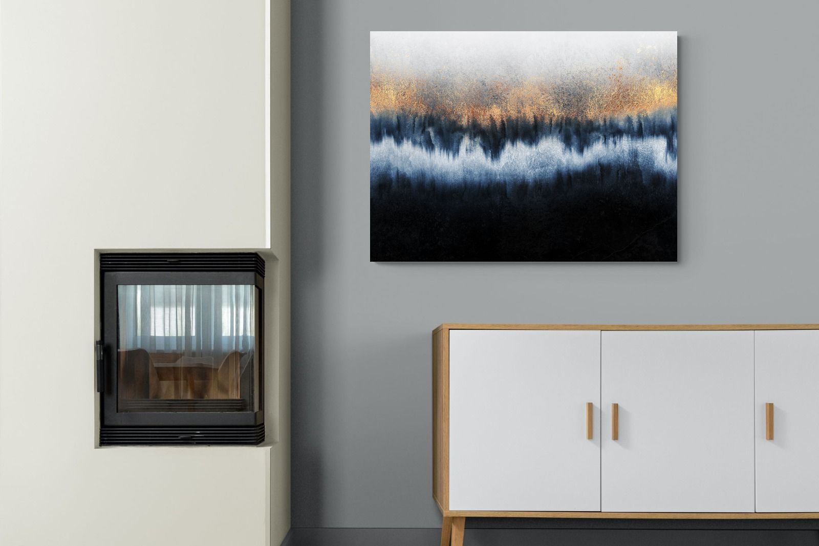 Golden Horizon-Wall_Art-100 x 75cm-Mounted Canvas-No Frame-Pixalot
