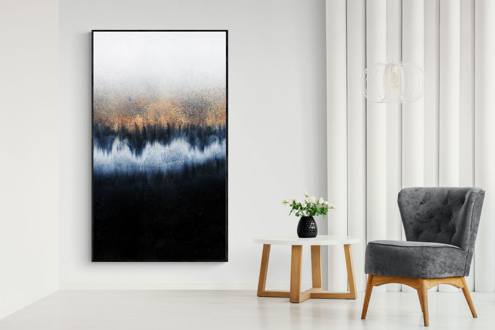 Golden Horizon-Wall_Art-130 x 220cm-Mounted Canvas-Black-Pixalot