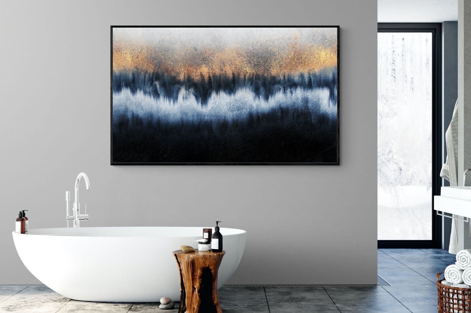 Golden Horizon-Wall_Art-180 x 110cm-Mounted Canvas-Black-Pixalot