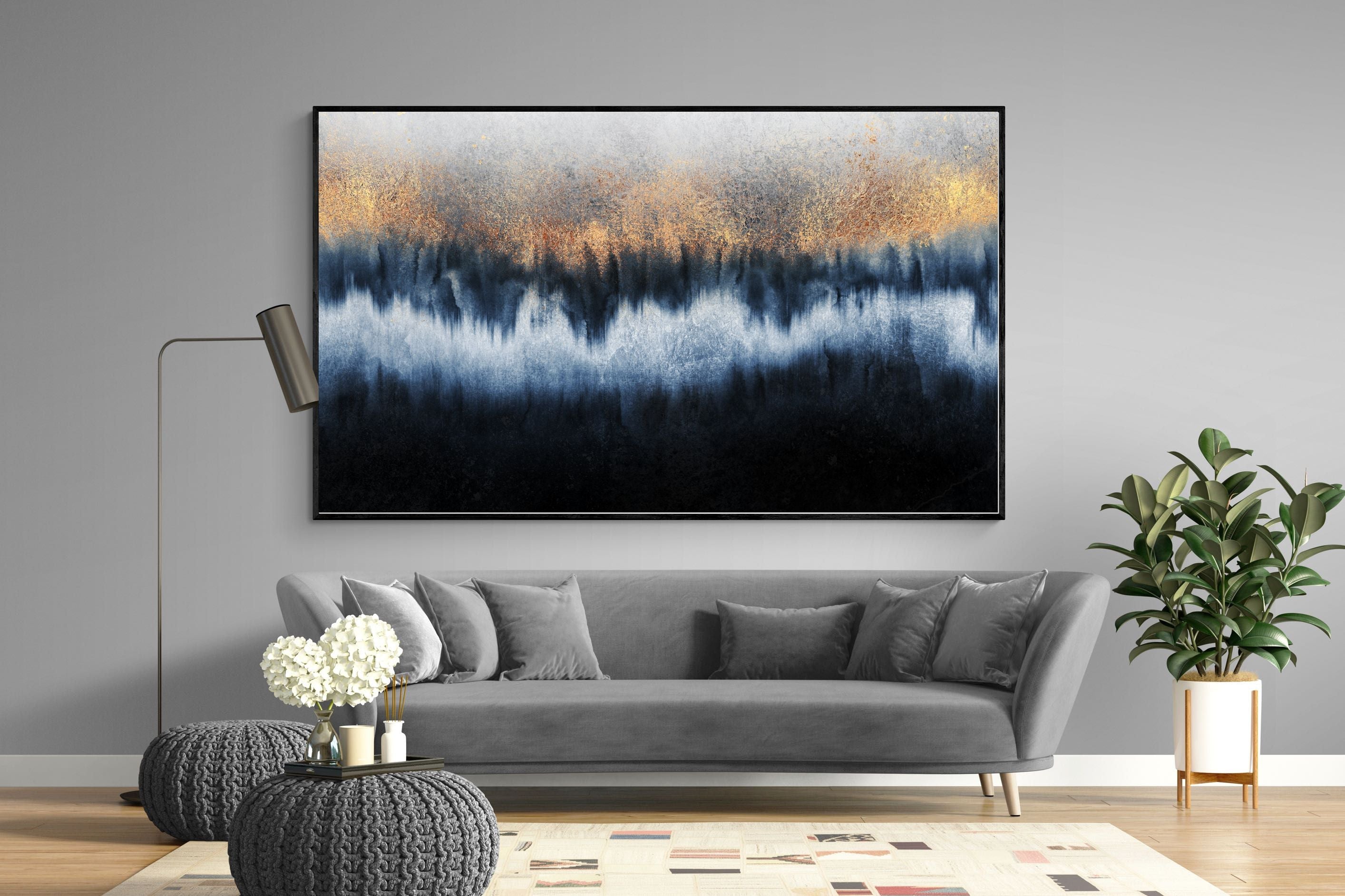 Golden Horizon-Wall_Art-220 x 130cm-Mounted Canvas-Black-Pixalot