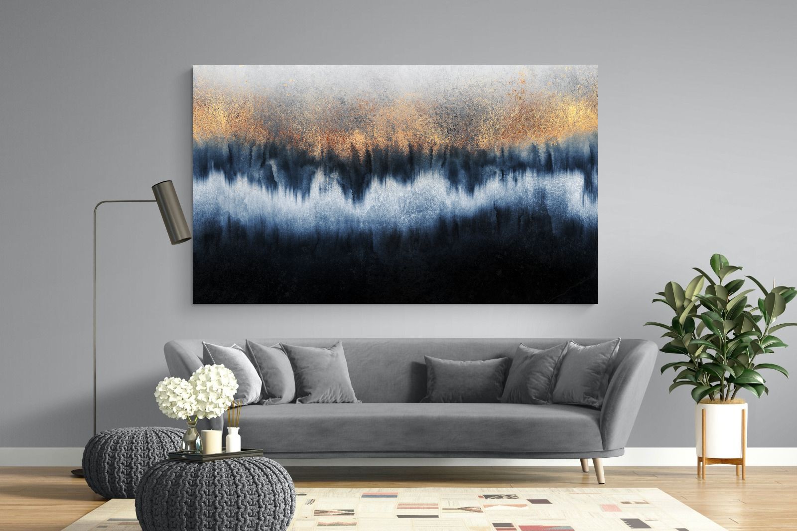 Golden Horizon-Wall_Art-220 x 130cm-Mounted Canvas-No Frame-Pixalot