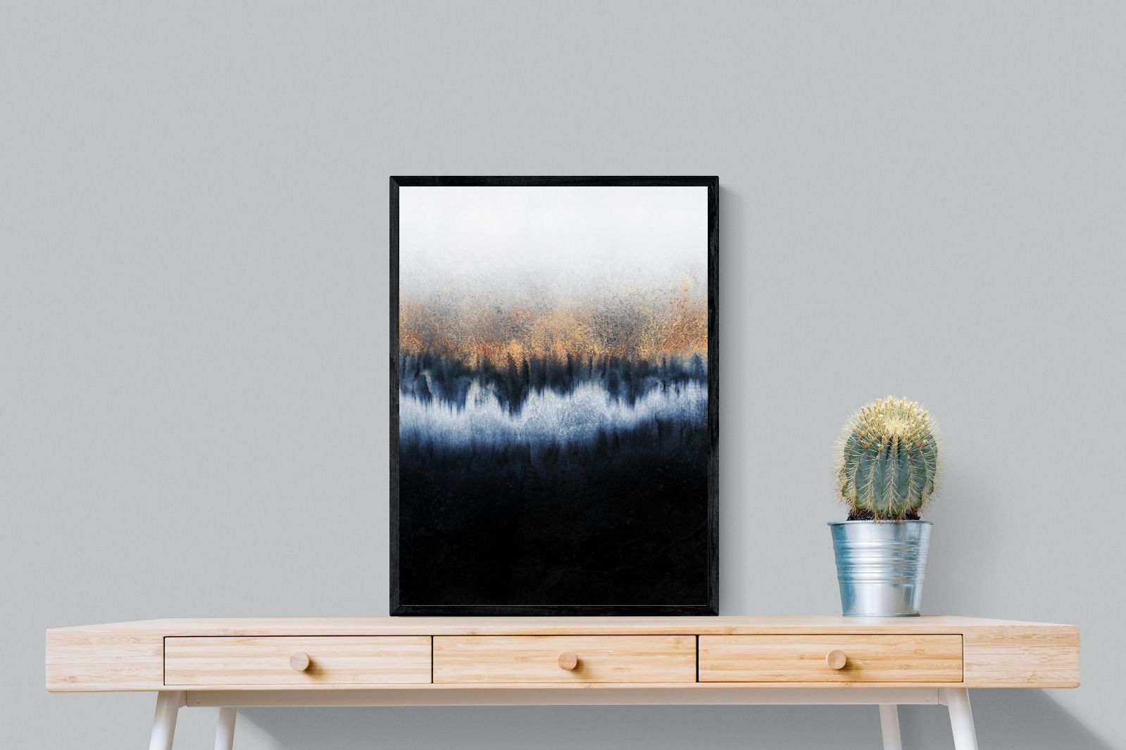 Golden Horizon-Wall_Art-60 x 80cm-Mounted Canvas-Black-Pixalot