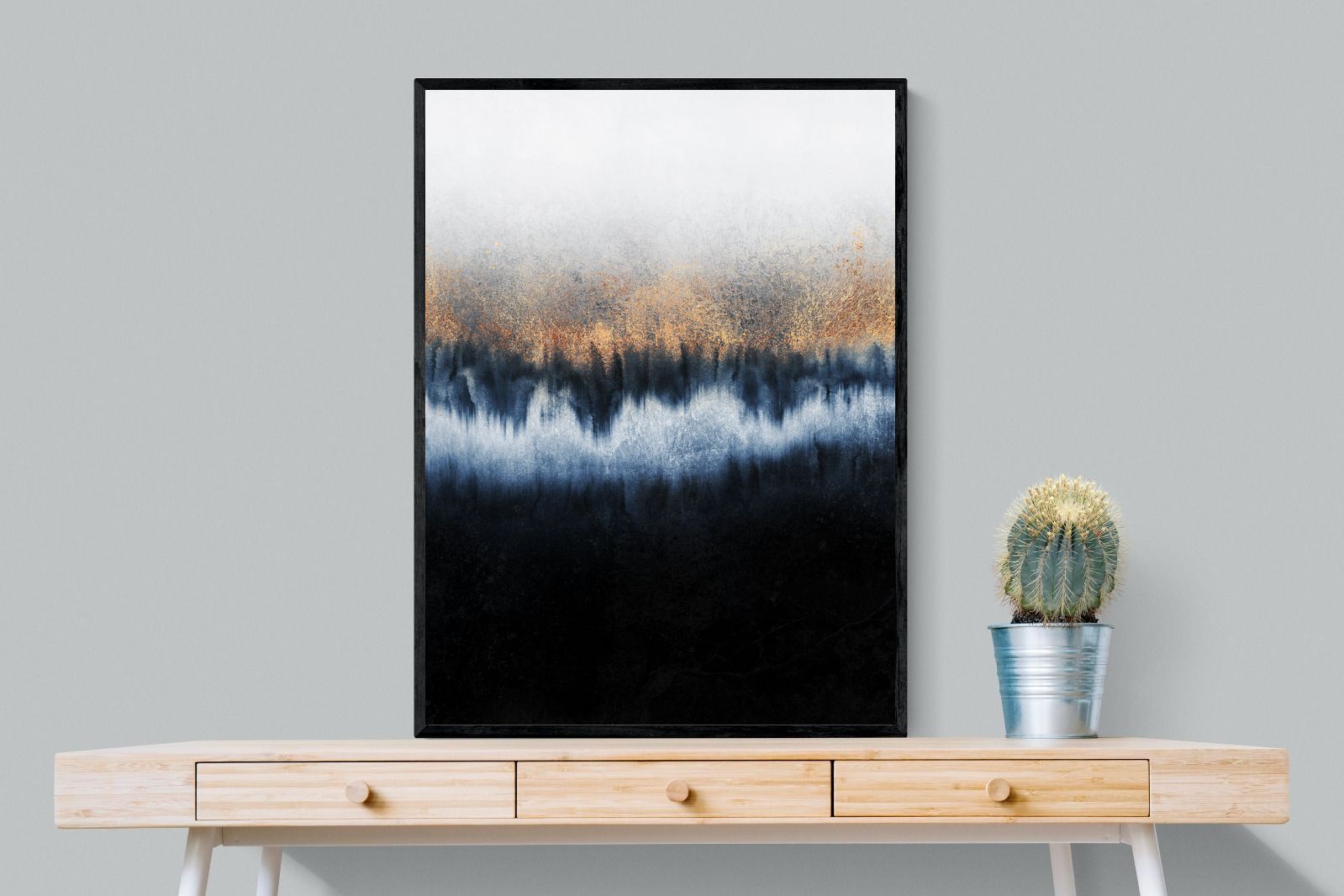 Golden Horizon-Wall_Art-75 x 100cm-Mounted Canvas-Black-Pixalot