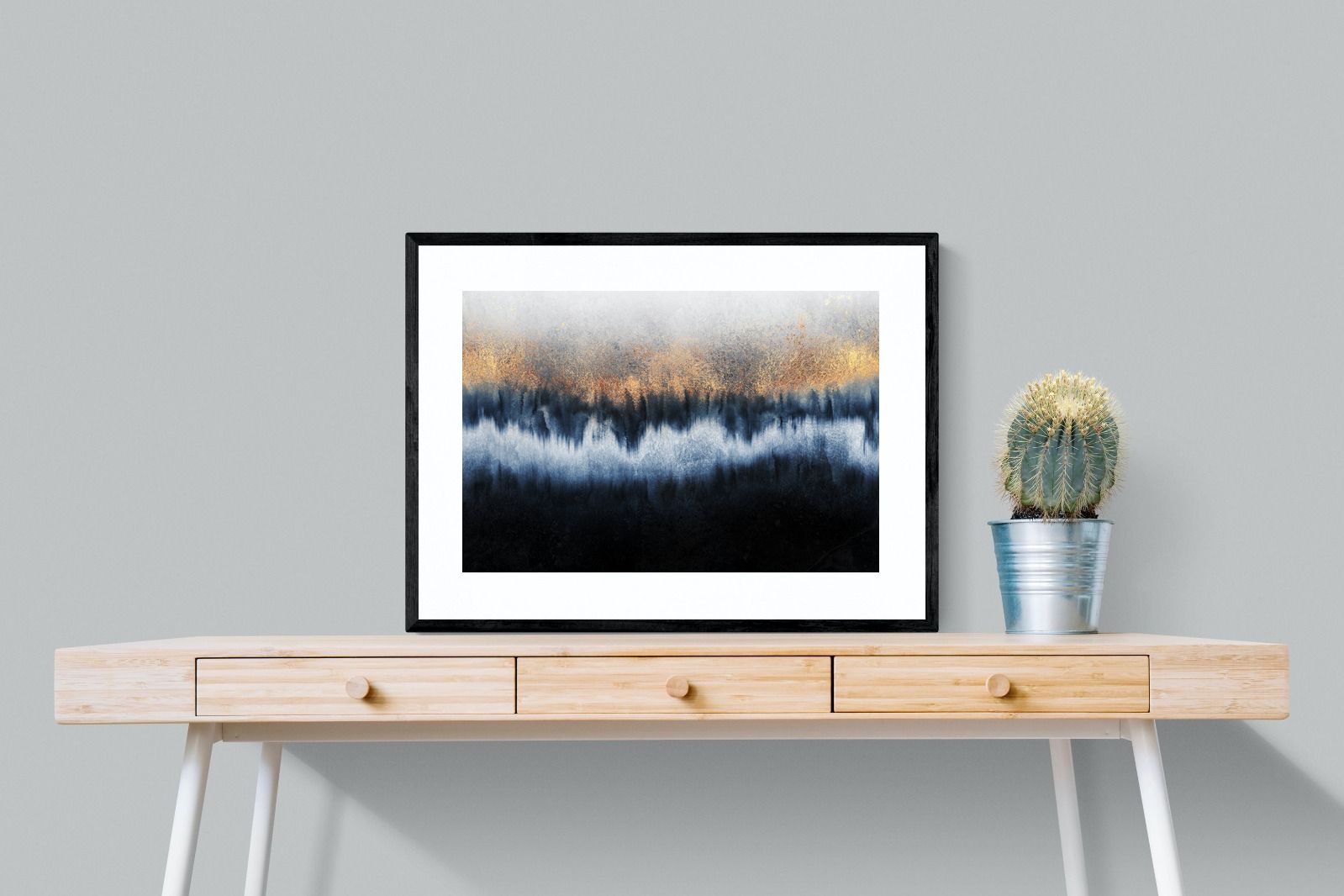 Golden Horizon-Wall_Art-80 x 60cm-Framed Print-Black-Pixalot