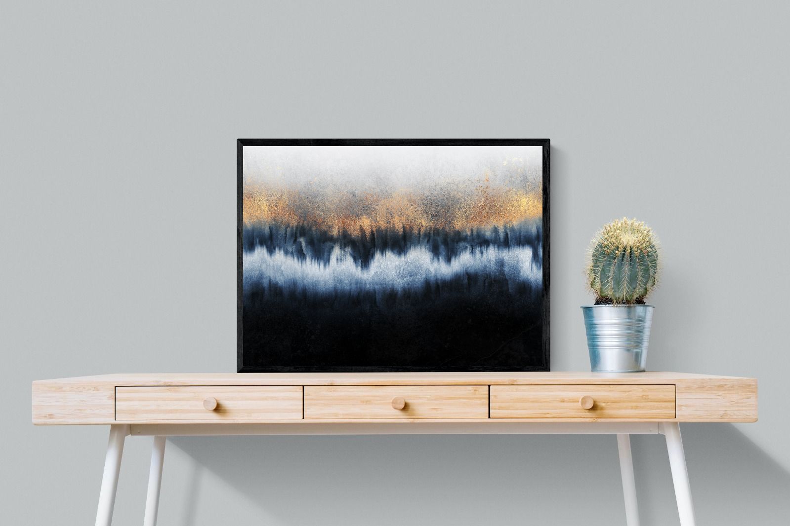 Golden Horizon-Wall_Art-80 x 60cm-Mounted Canvas-Black-Pixalot
