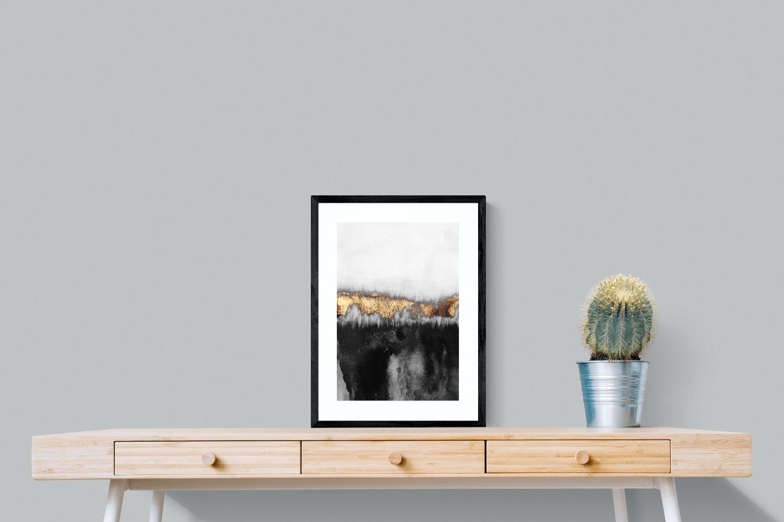 Golden Precipice-Wall_Art-45 x 60cm-Framed Print-Black-Pixalot