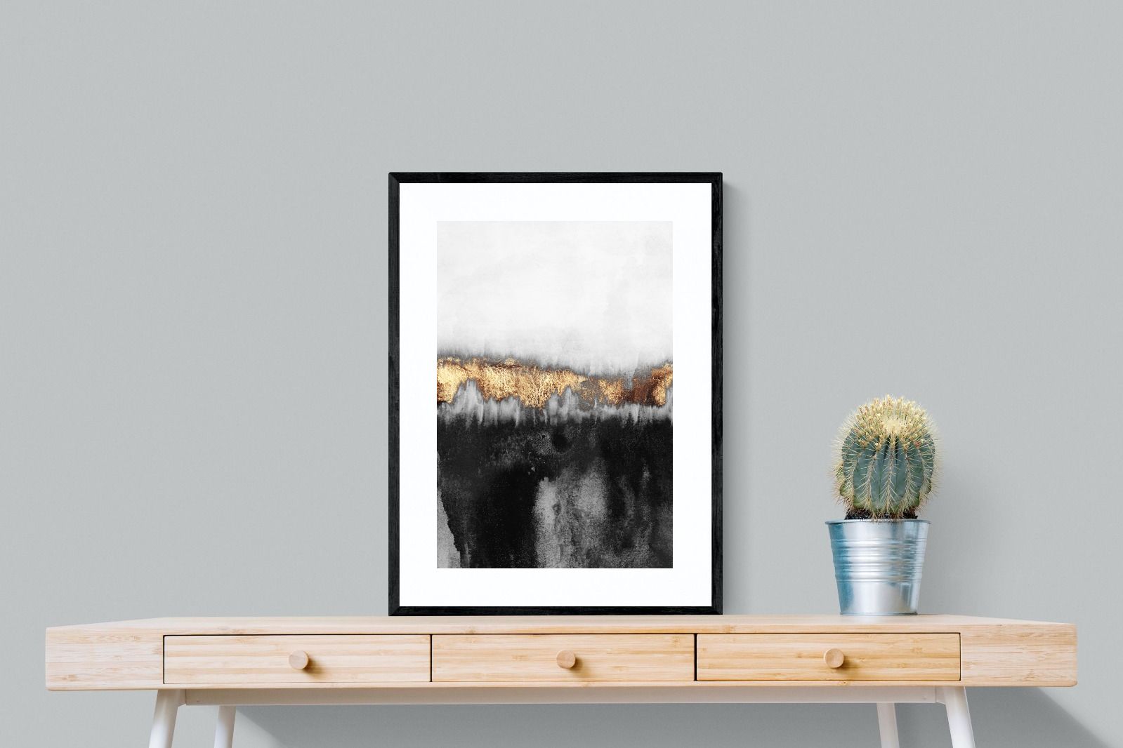 Golden Precipice-Wall_Art-60 x 80cm-Framed Print-Black-Pixalot