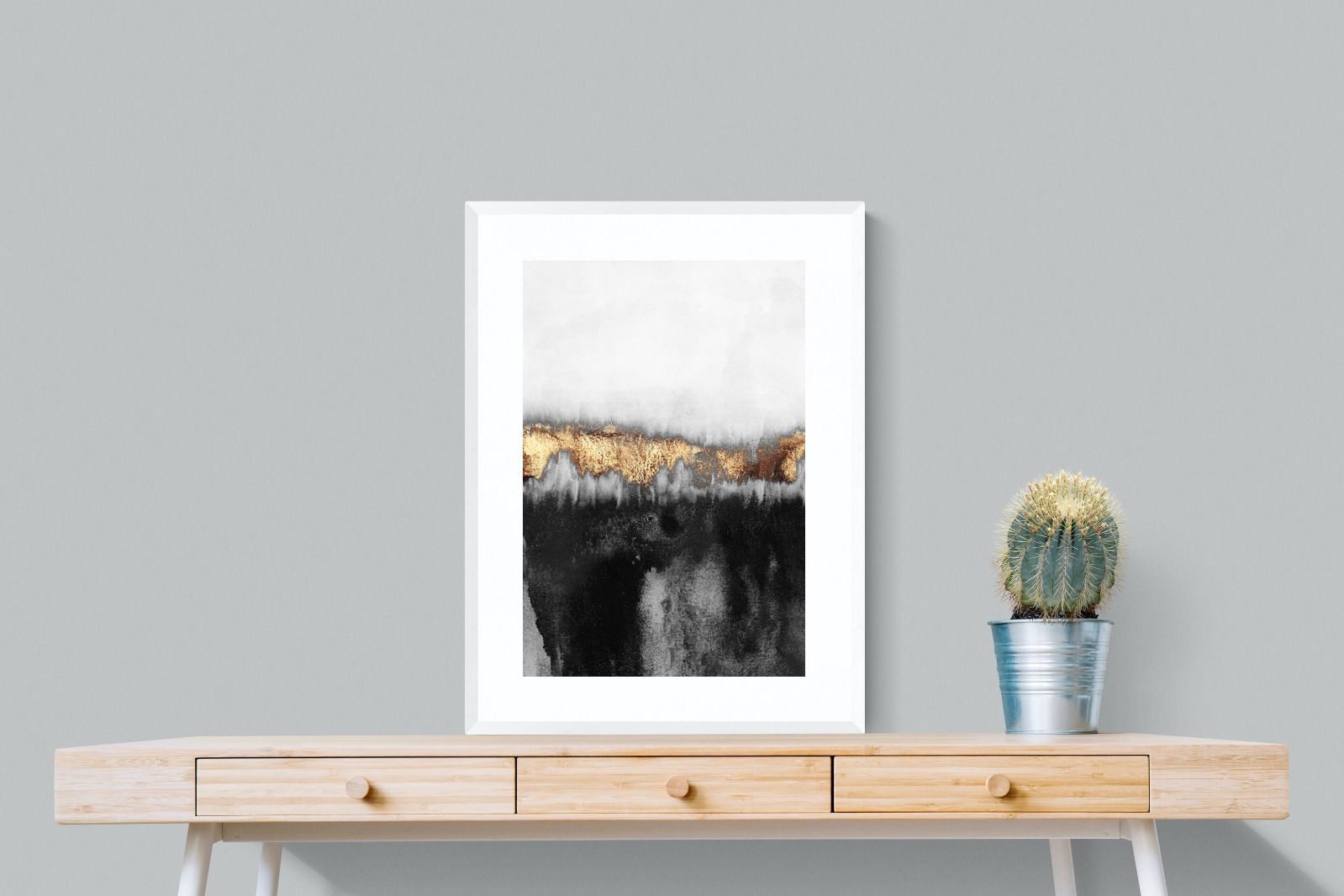 Golden Precipice-Wall_Art-60 x 80cm-Framed Print-White-Pixalot