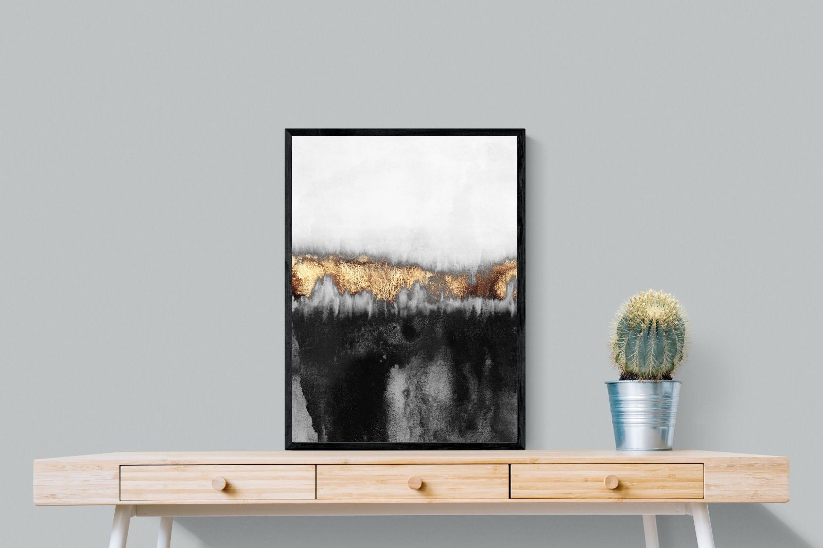 Golden Precipice-Wall_Art-60 x 80cm-Mounted Canvas-Black-Pixalot