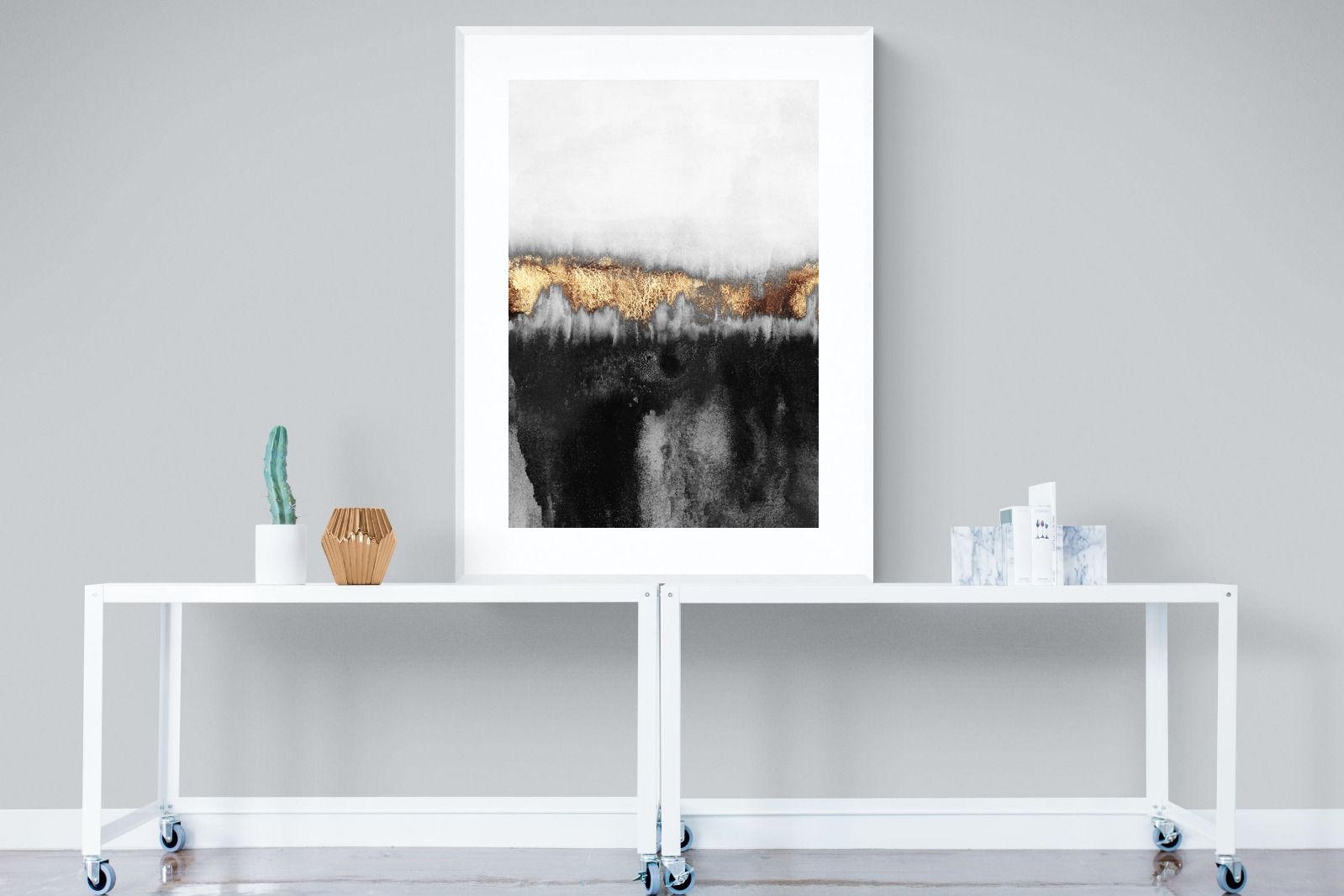 Golden Precipice-Wall_Art-90 x 120cm-Framed Print-White-Pixalot