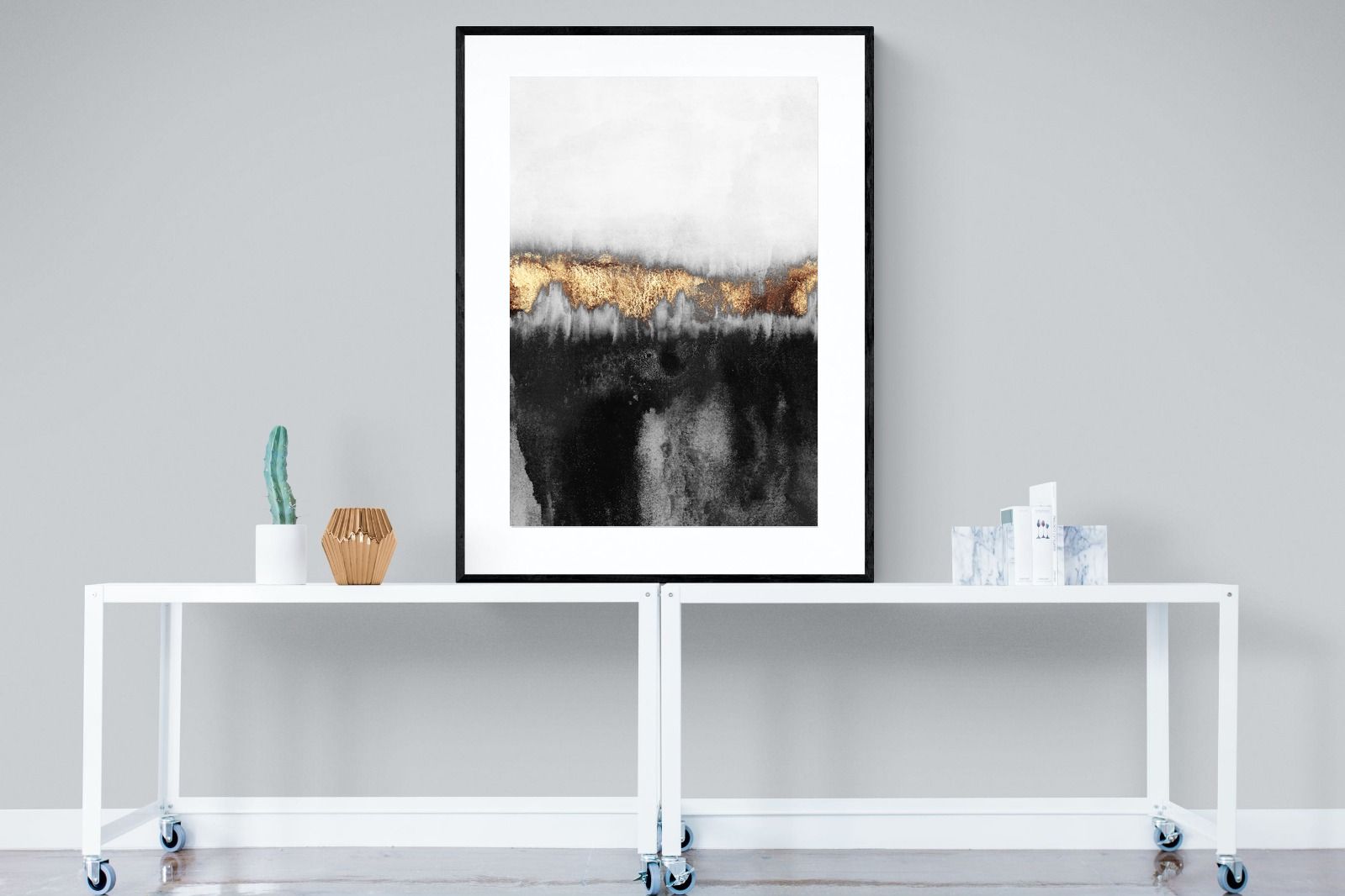 Golden Precipice-Wall_Art-90 x 120cm-Framed Print-Black-Pixalot