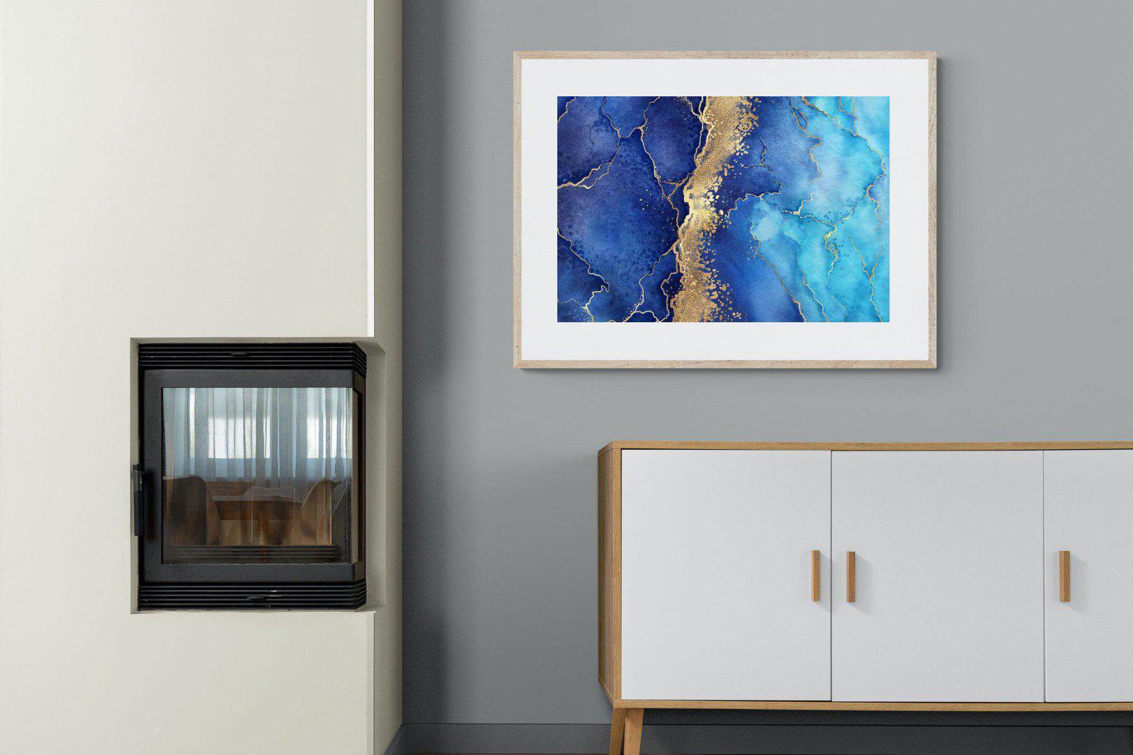 Golden Veins-Wall_Art-100 x 75cm-Framed Print-Wood-Pixalot