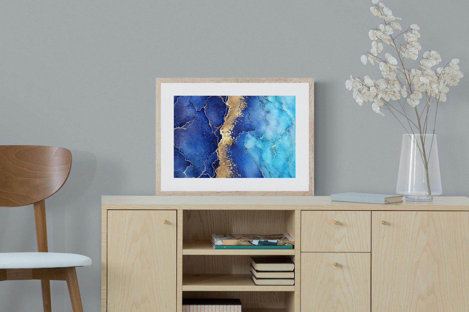Golden Veins-Wall_Art-60 x 45cm-Framed Print-Wood-Pixalot