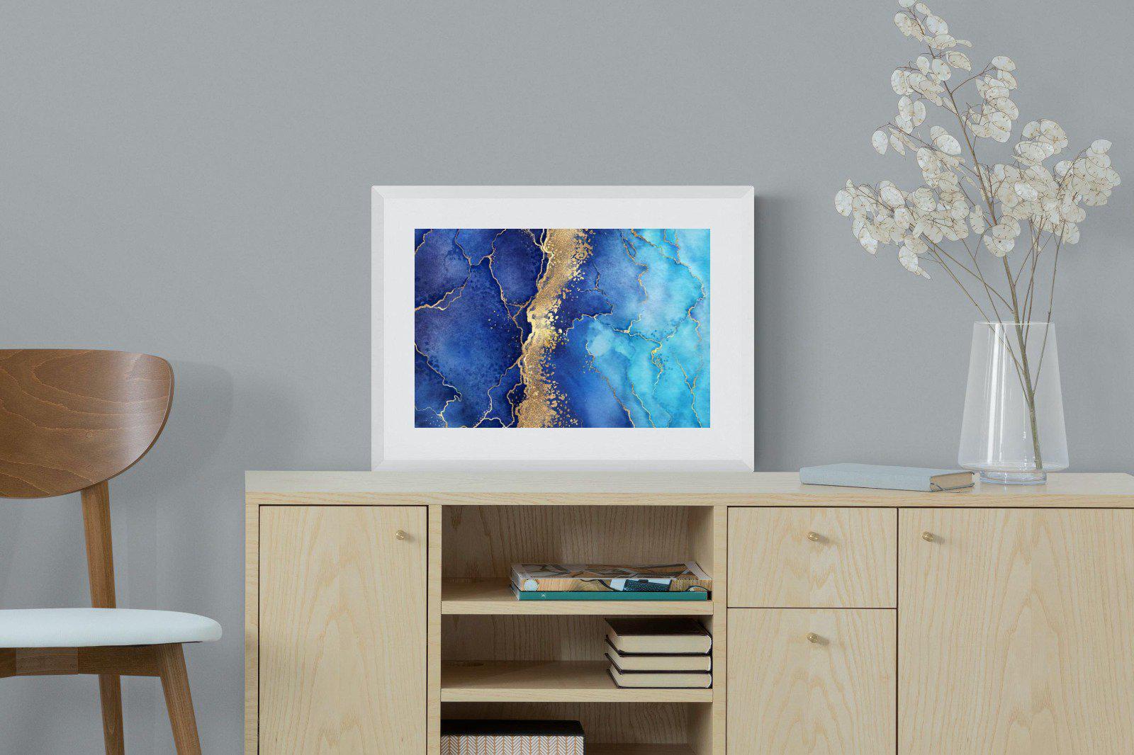Golden Veins-Wall_Art-60 x 45cm-Framed Print-White-Pixalot