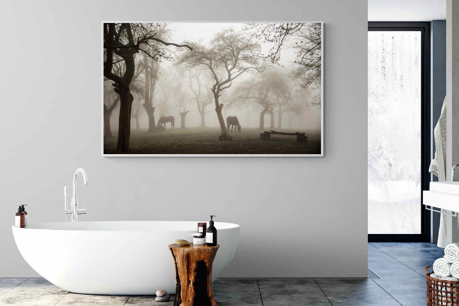 Grazing in the Fog-Wall_Art-180 x 110cm-Mounted Canvas-White-Pixalot