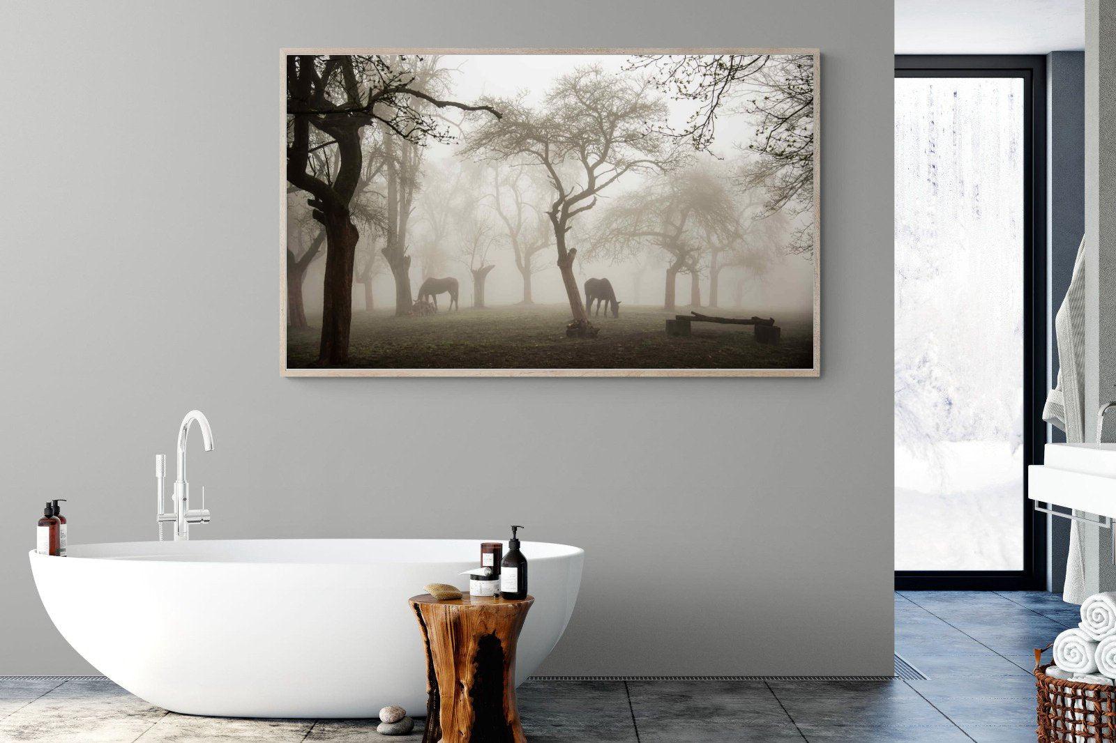 Grazing in the Fog-Wall_Art-180 x 110cm-Mounted Canvas-Wood-Pixalot