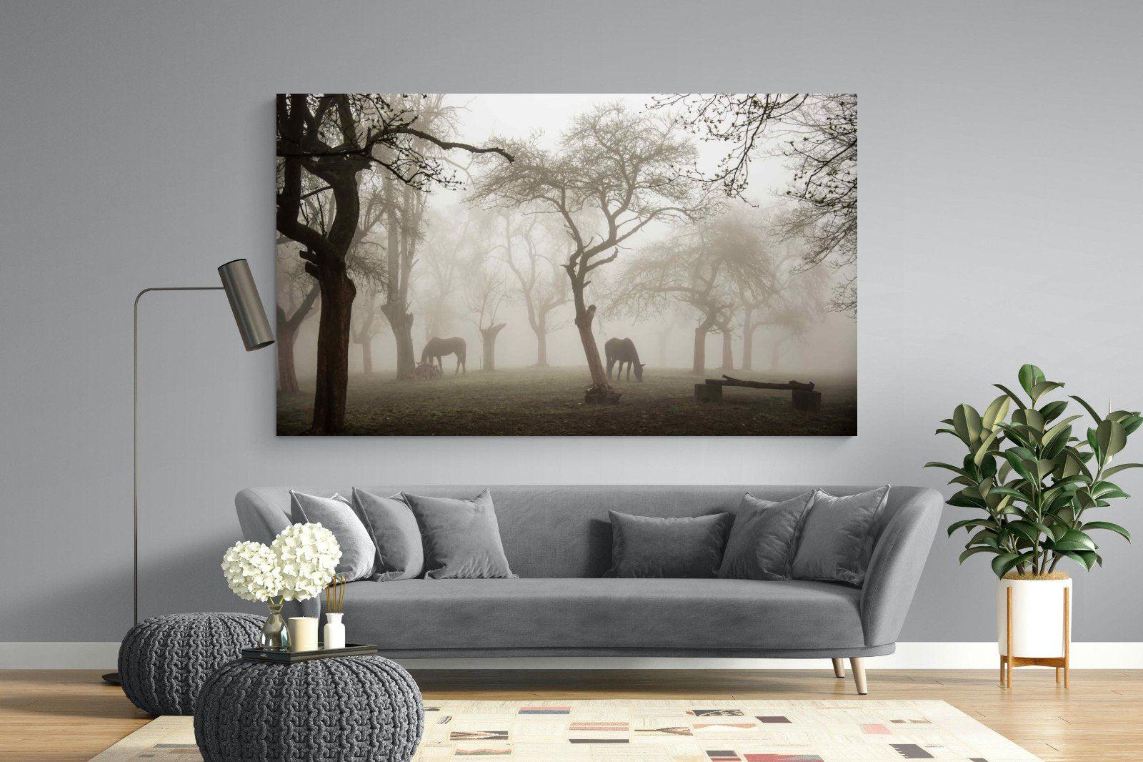 Grazing in the Fog-Wall_Art-220 x 130cm-Mounted Canvas-No Frame-Pixalot