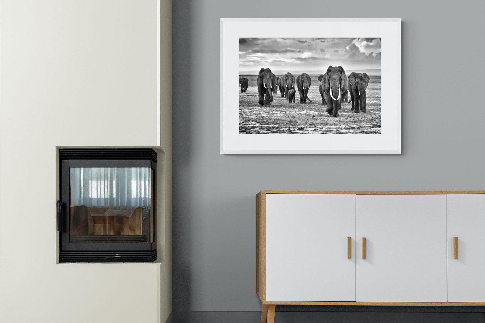 Great Tuskers-Wall_Art-100 x 75cm-Framed Print-White-Pixalot