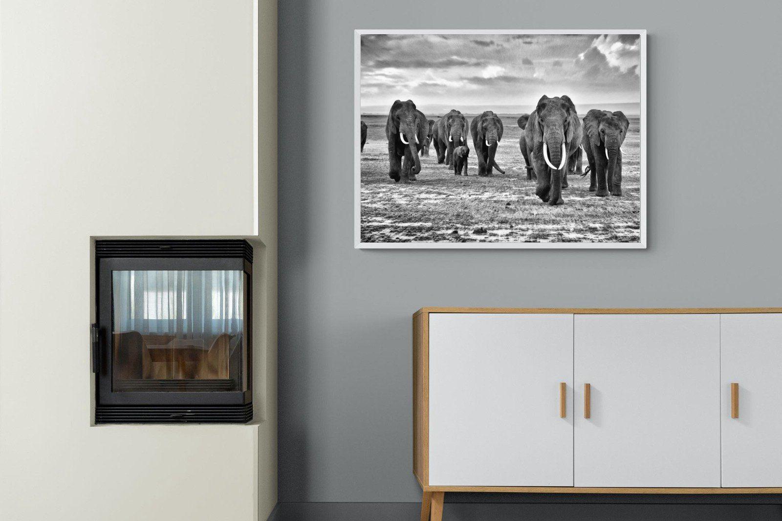 Great Tuskers-Wall_Art-100 x 75cm-Mounted Canvas-White-Pixalot
