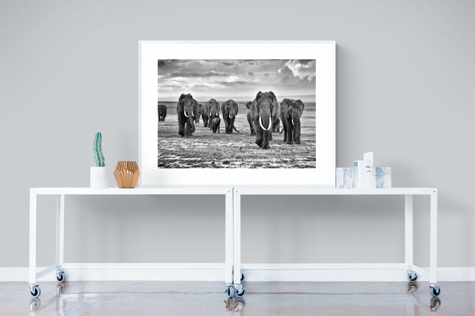 Great Tuskers-Wall_Art-120 x 90cm-Framed Print-White-Pixalot