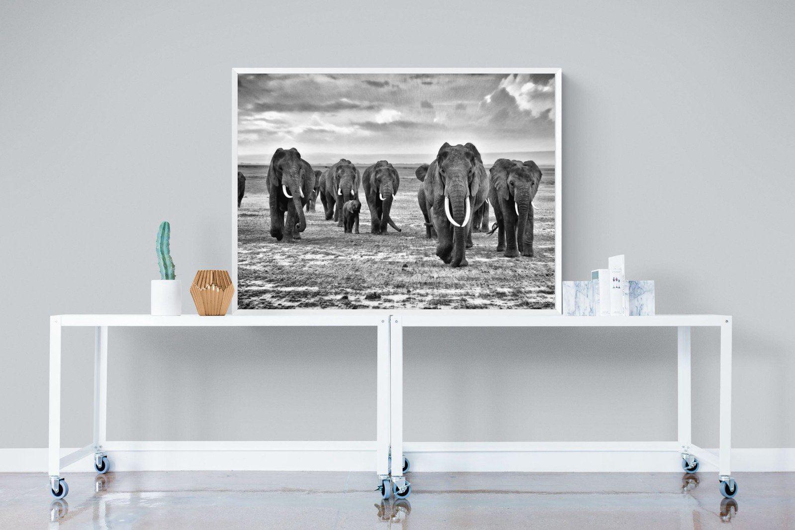 Great Tuskers-Wall_Art-120 x 90cm-Mounted Canvas-White-Pixalot