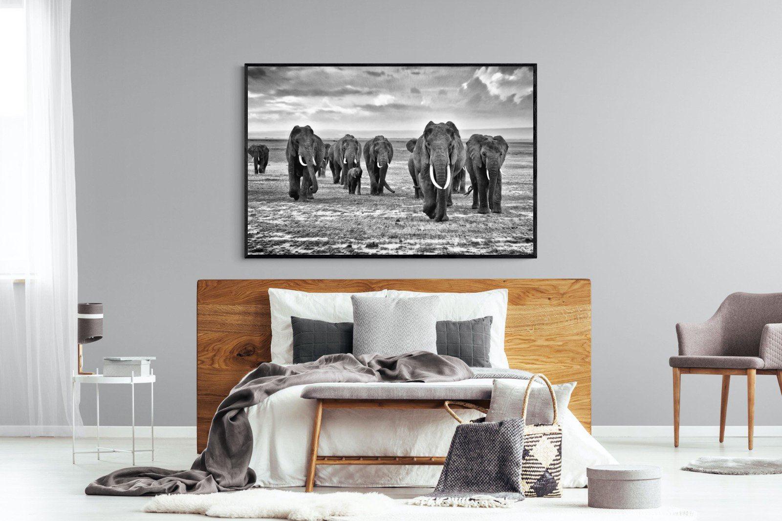 Great Tuskers-Wall_Art-150 x 100cm-Mounted Canvas-Black-Pixalot