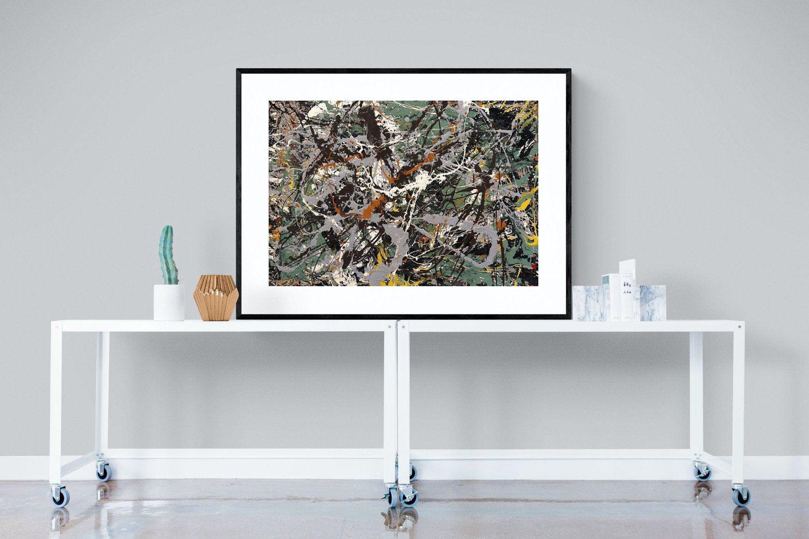 Green Silver-Wall_Art-120 x 90cm-Framed Print-Black-Pixalot