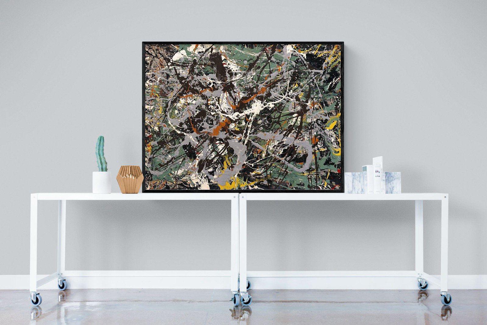 Green Silver-Wall_Art-120 x 90cm-Mounted Canvas-Black-Pixalot