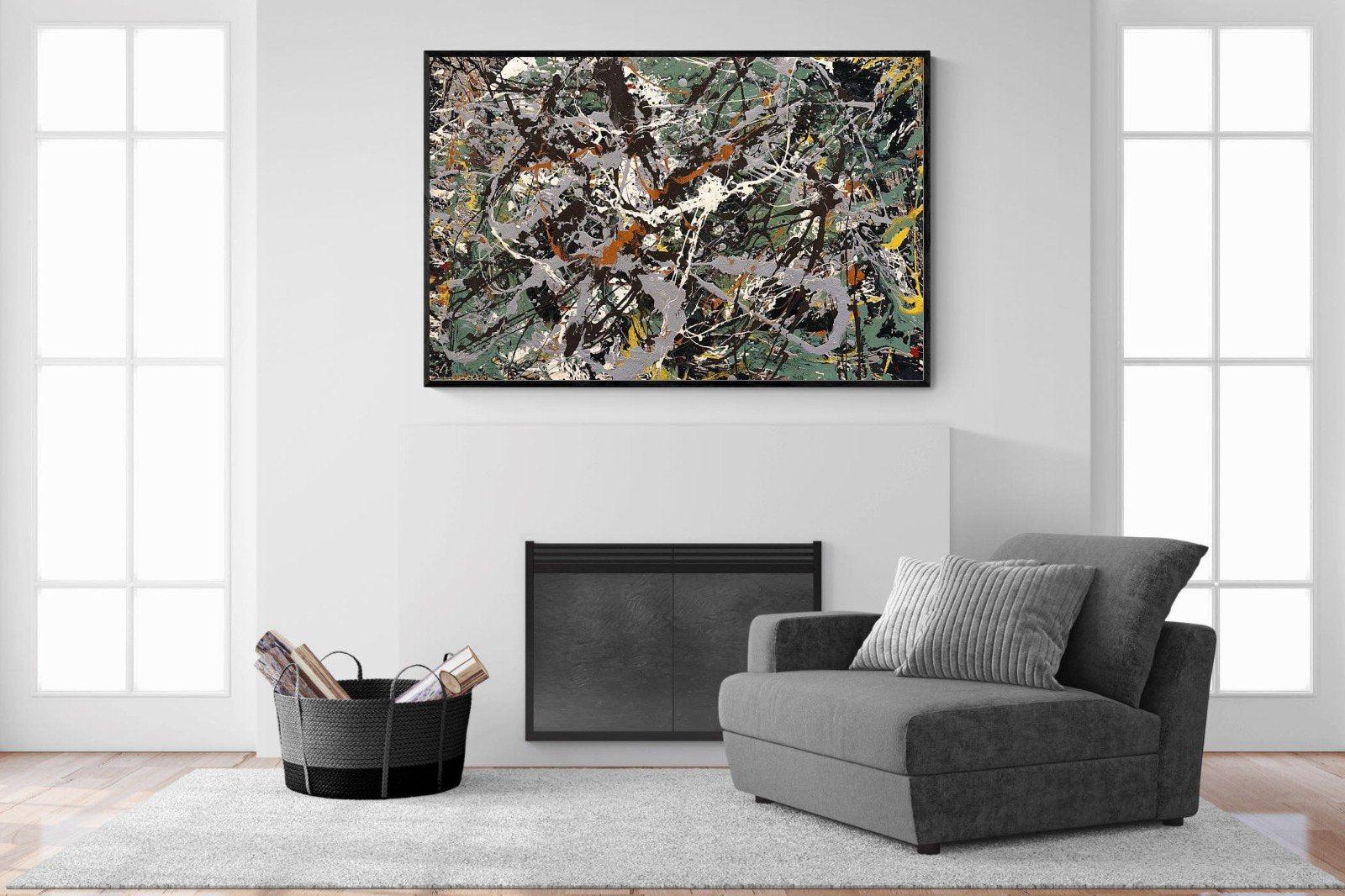 Green Silver-Wall_Art-150 x 100cm-Mounted Canvas-Black-Pixalot